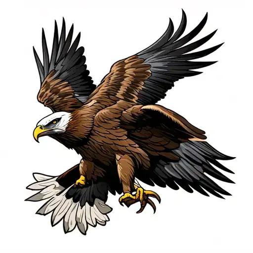 Brown Eagle Perched Brown Pride