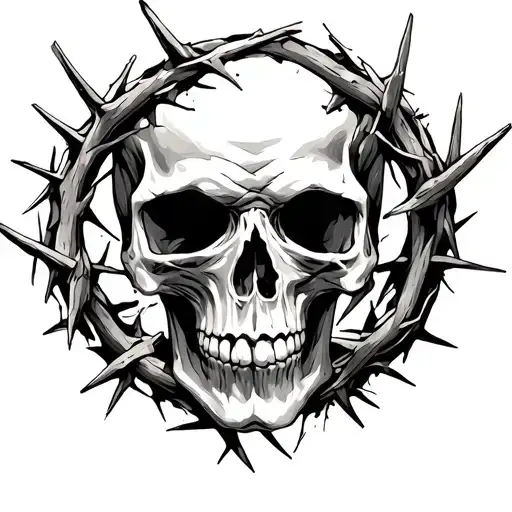 Skull Crown Of Thorns