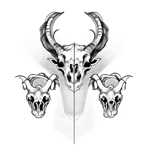 3 Headed Goat Skull