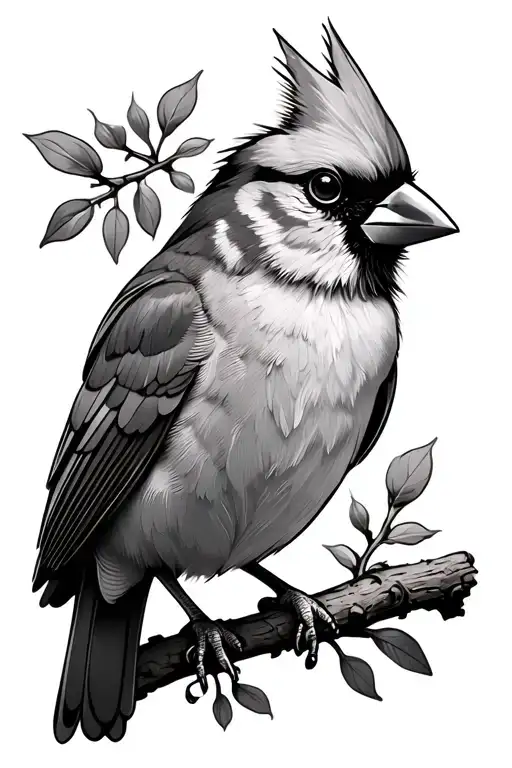 Cardinal Bird Sitting