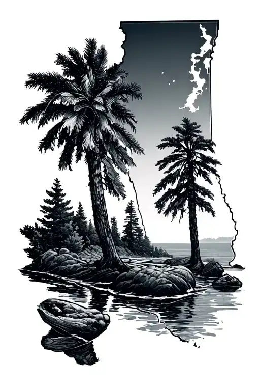 California And Rhode Island Etched