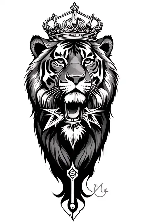 Lion Wearing A Crown Tiger Philippines And Canada Compass