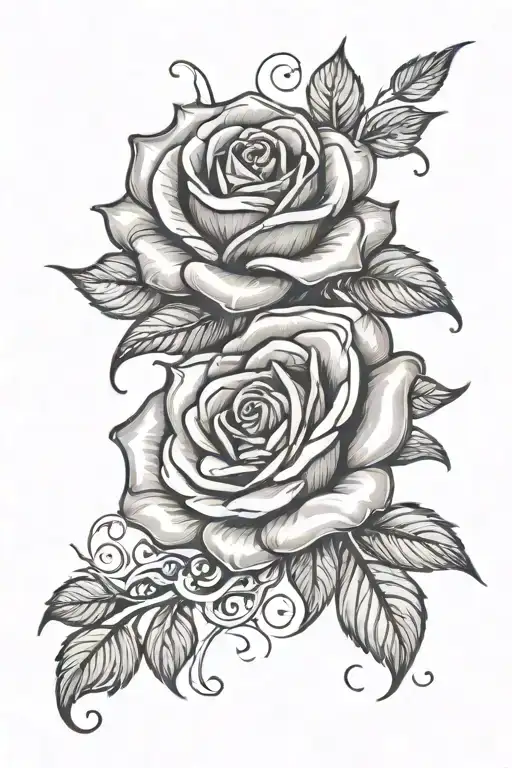 Rose And Waves Flowing