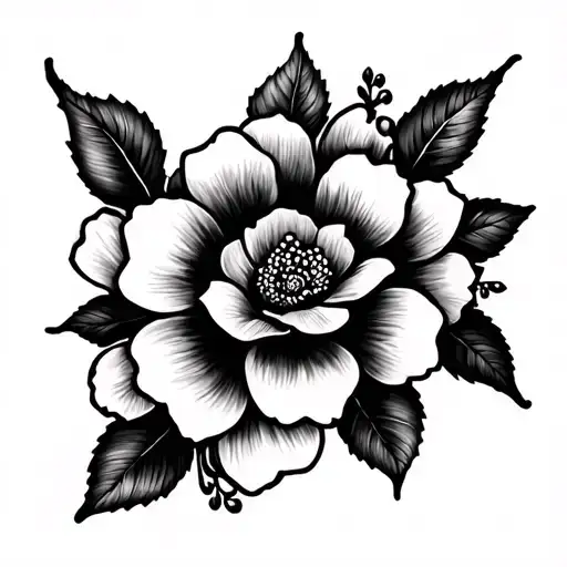 Henna Design And Cherry Blossoms