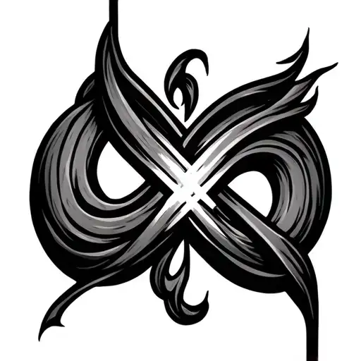 Infinity Symbol With A Light Of God Or A Small Peace Symbol