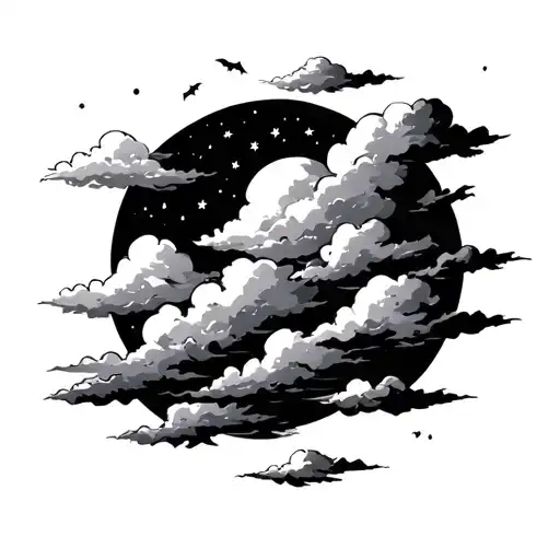 Night Sky Clouds Background Spooky