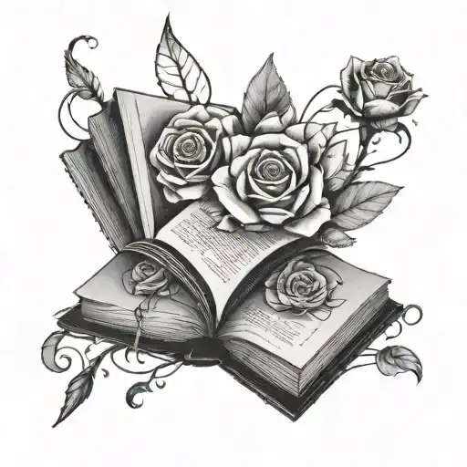 Open Book With Motherboard Connectors And A Crystal Rose Coming Out Of Inside It