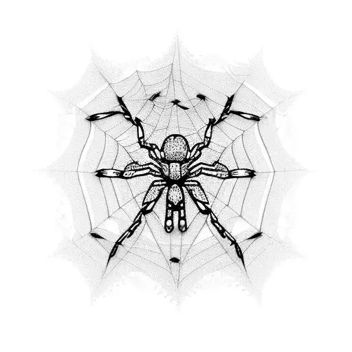 Spider Web With Chains And Gems