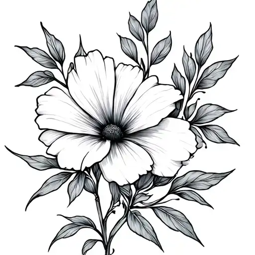 Line Work Flower