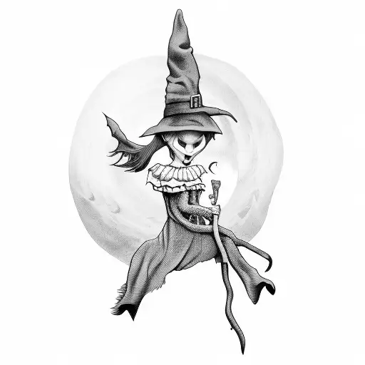 Witch On A Broom Upside Down