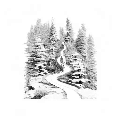 A Winding Hiking Trail Leading Up To A Breathtaking Mountain Peak