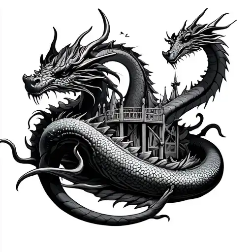 An Amusement Park Wrapped In A Dragon And An Eel