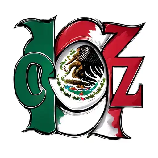 Cruz Letters With Mexican Flag