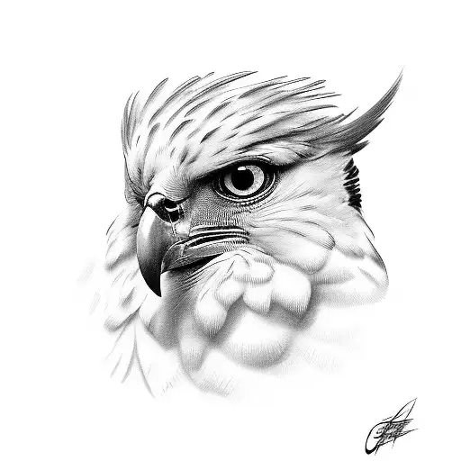 Gretsch White Falcon Bird Logo With Shading