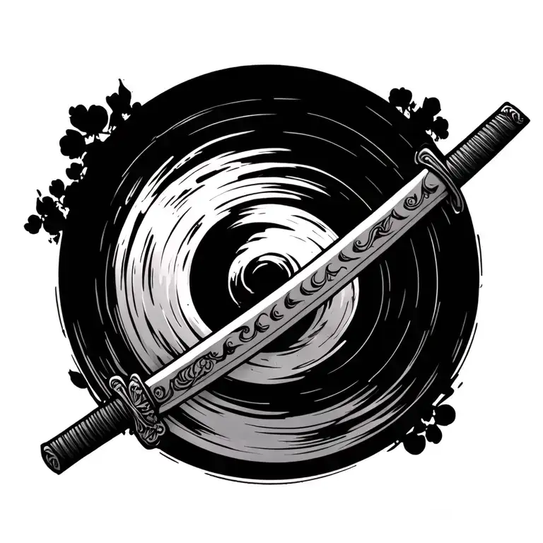 Katana With An Enso Around It