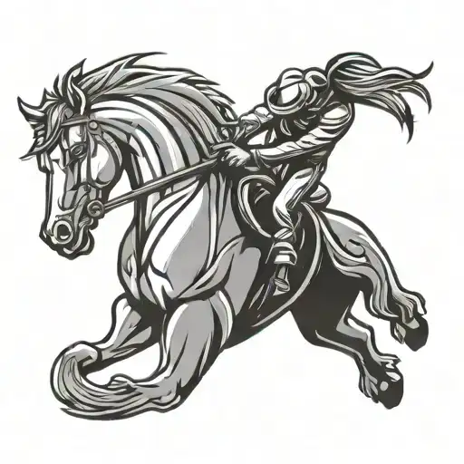 Letter J Combined With Horse Bronco Logo