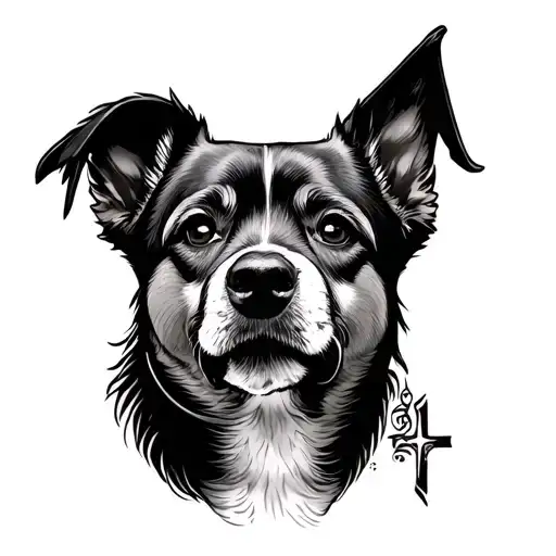 Dog Passed Away With Orthodox Christian Elements Very Small Tatoo