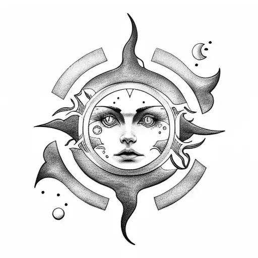 Number 9 With Sun And Moon