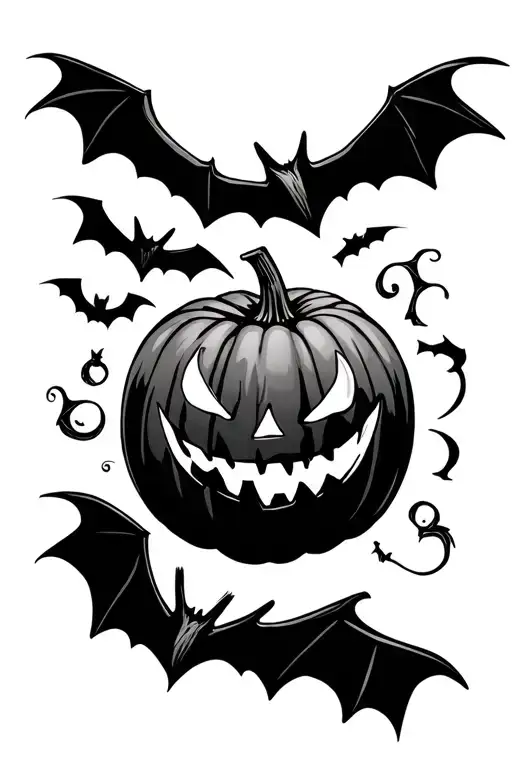 Pumpkin With Bats