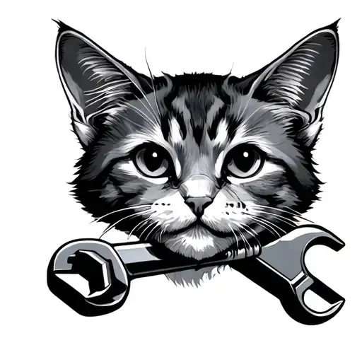 Cat Holding Wrench
