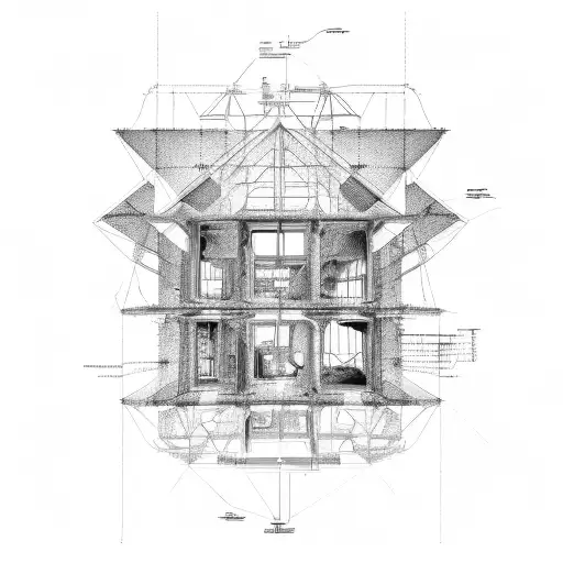 A Blueprint-inspired Design With The Word 'Family' Integrated Into The Construction Plans