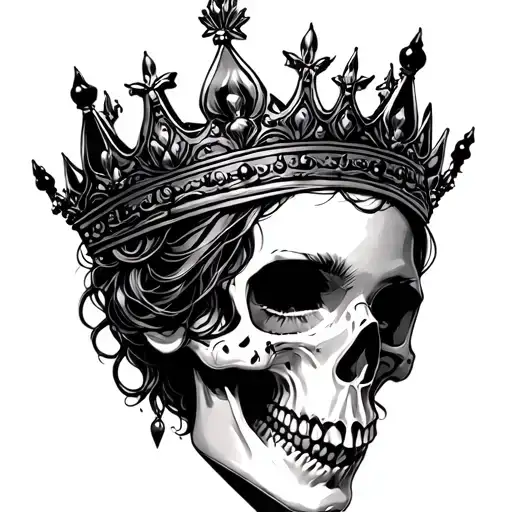 Feminine Skull With A Crown