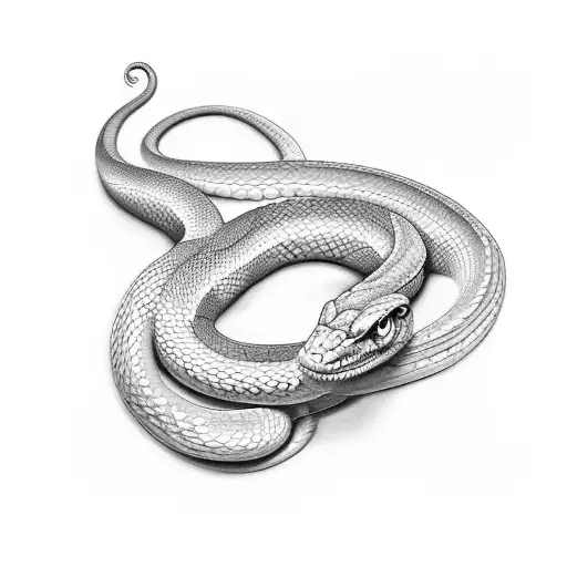 A Snake Coiling Around A Pile Of Money In A Black-grey Style