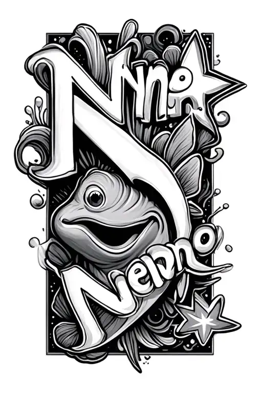 The Written Name Nemo With A Little Star Next To It