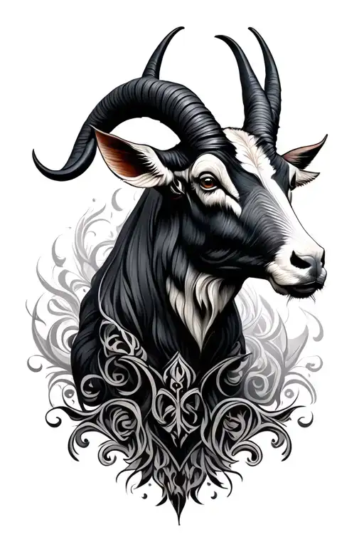 Mirrored Gothic Bull And Goat Heads Wrapped