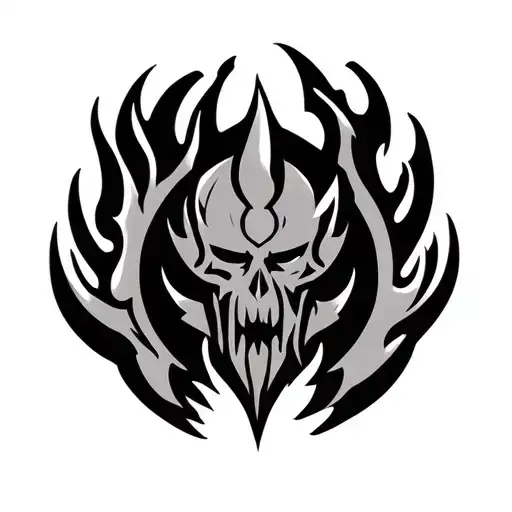 Berzerker Symbol Insode Of A Rounded Flame