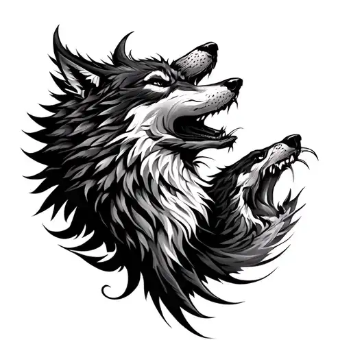 Fenix And Wolf Howling