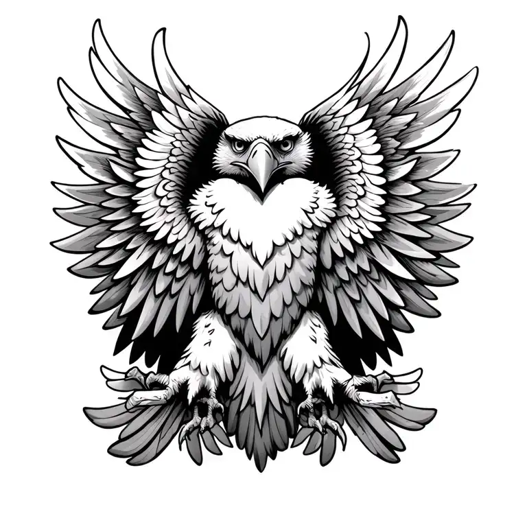 Eagle With Wings Forming Heart Shape