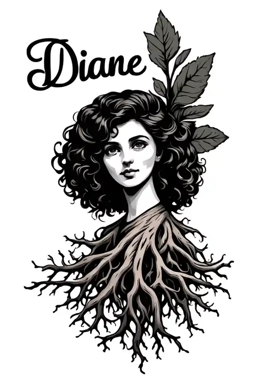 My Grandma Name Diane With Roots Coming Out It Forearm