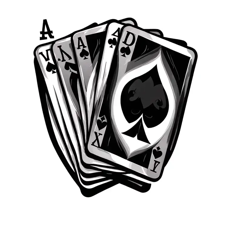 3 Cards One With N At The Top And The Other With P At The Top With An Ace Card In The Middle