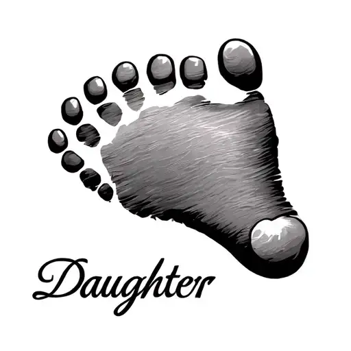 Foot Print With Name For Daughter Name