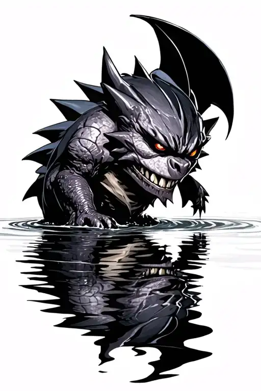 Gengar Looking In Water Reflection Vennon Gengar