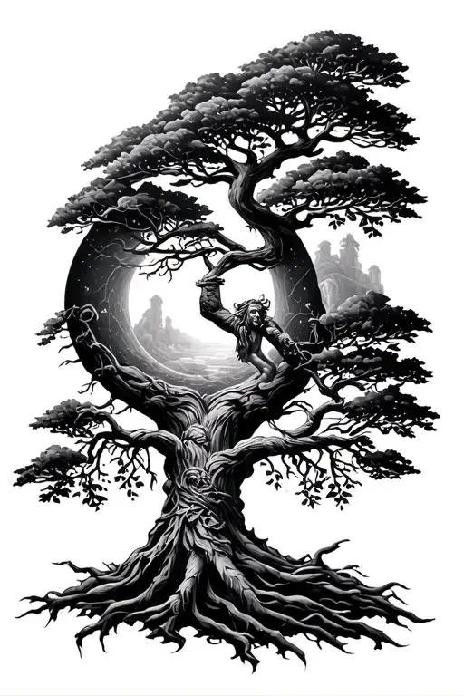 Greek Gods Around The Tree Of Life