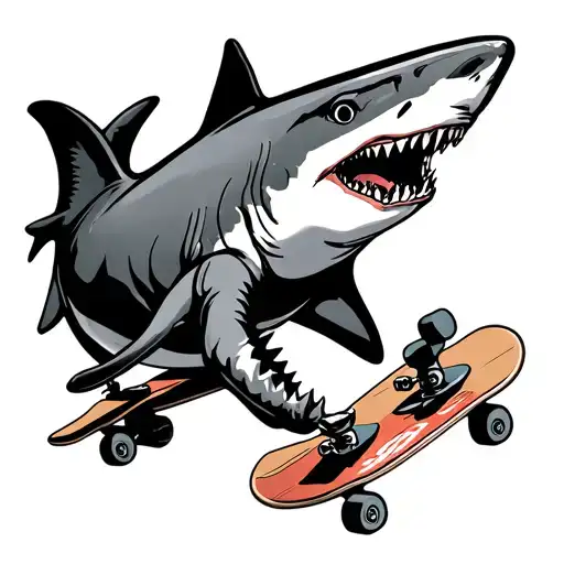 Shark And Skateboard