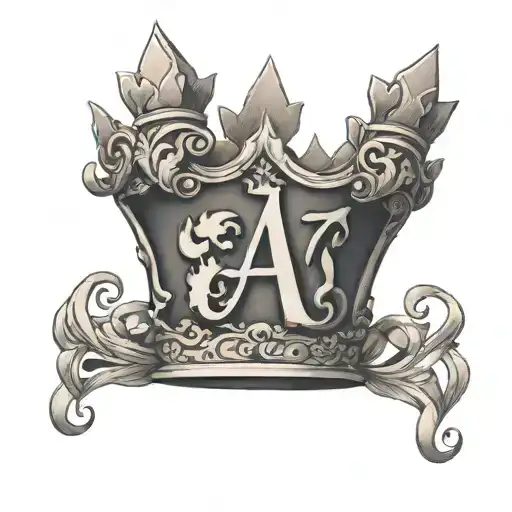 Letter A With Crown On Top