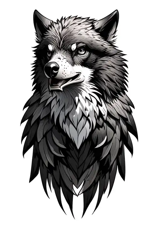 Eagle Head Wolf Standing