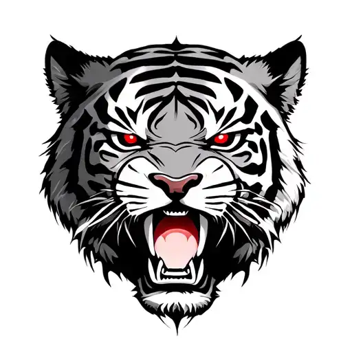 Angry Tiger With Red Eyes