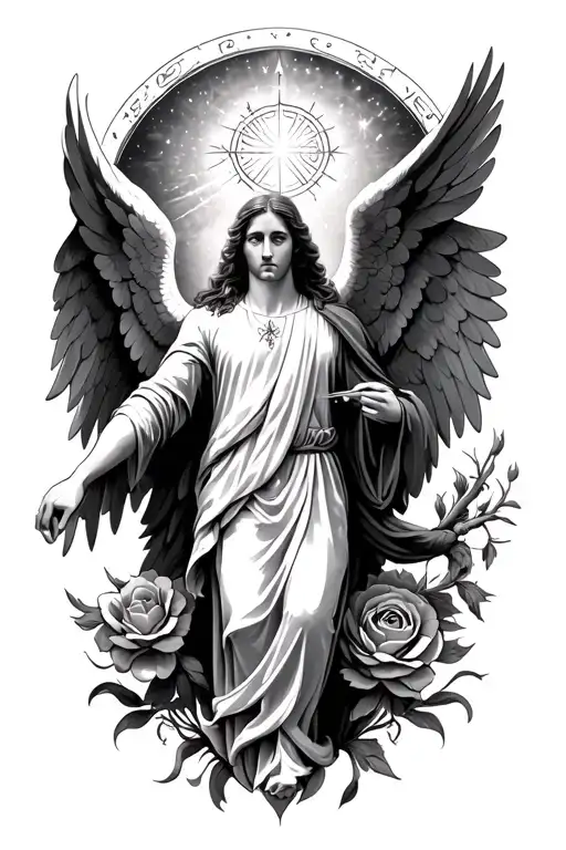 Combination Of Archangel Gabriel And Zodiac Stars Of Cancer