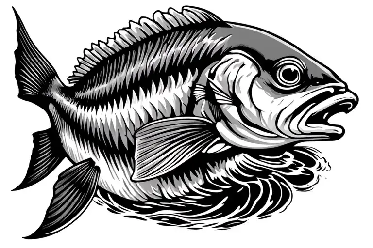 Mountain Fish Swimming Upstream