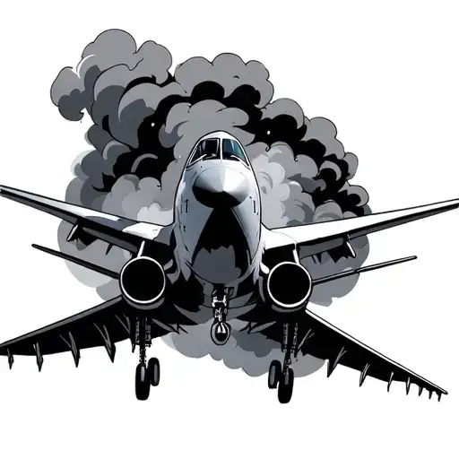 M4 Airplane And Smoke Rising