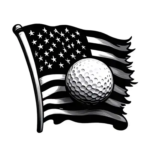Golf Ball Wot Usa Flag On It