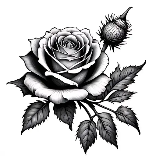 Rose And Thistle Interwined Even