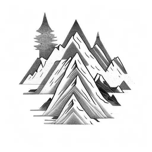 Mountain Range With A Hockey Stick