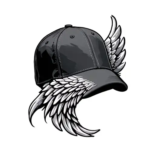 Fitted Cap With A Wing Attached