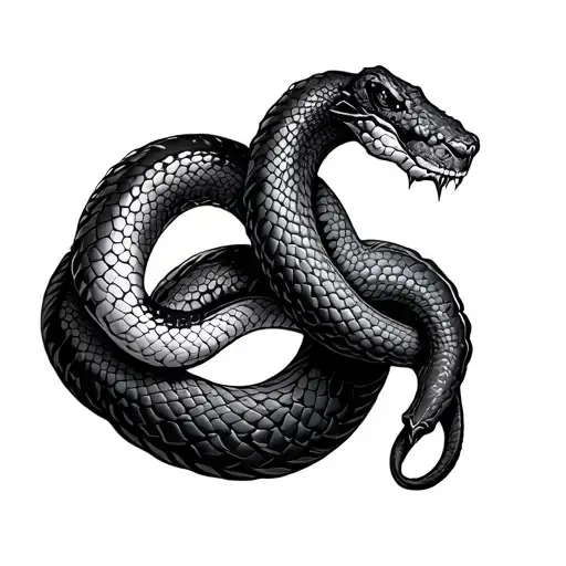 Free Sketched Ouroboros Snake Wrapped