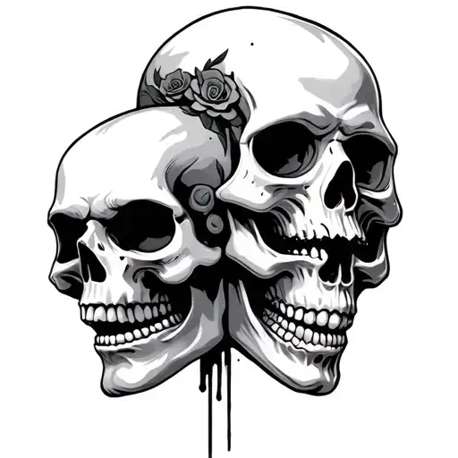 1 Sad Skull And 1 Happy Skull